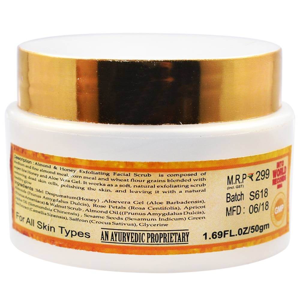 back - Khadi Natural Exfoliating Face Scrub,  50 g  Almond & Honey 