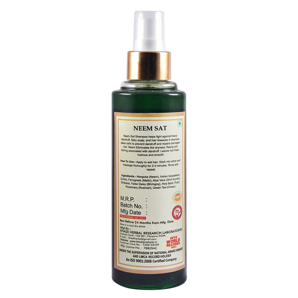 Back - Khadi Natural Herbal Shampoo,  210 ml  Neem Sat 