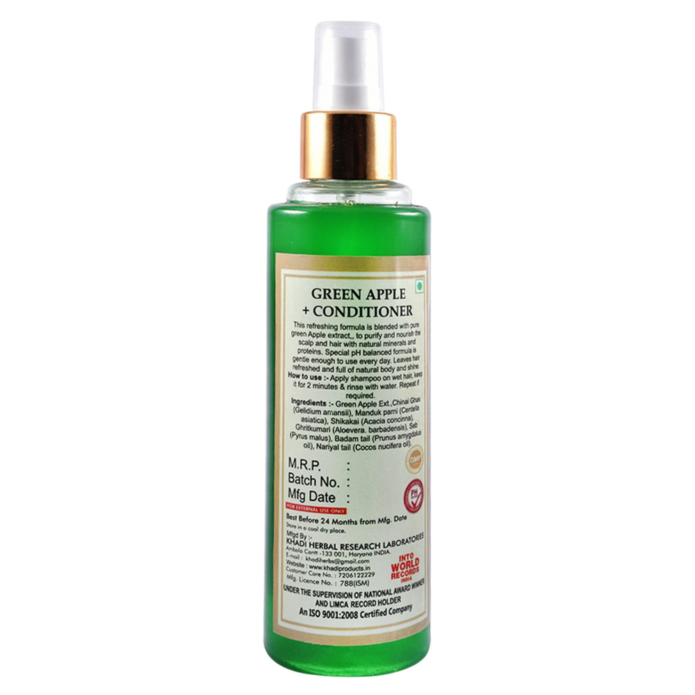 Back - Khadi Natural Herbal Shampoo,  210 ml  Green Apple + Conditioner 