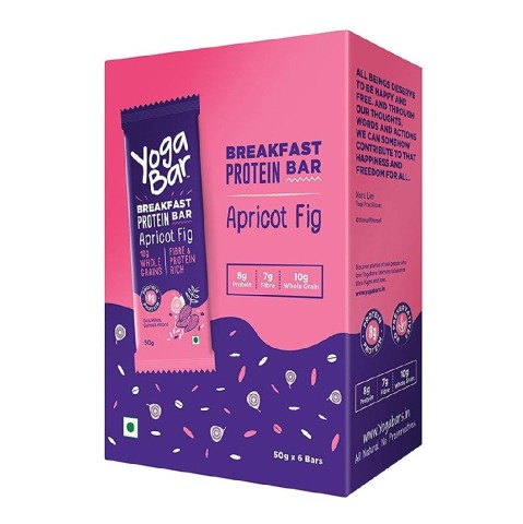 1 - Yogabars Breakfast Protein Bar,  6 Piece(s)/Pack  Apricot Fig 