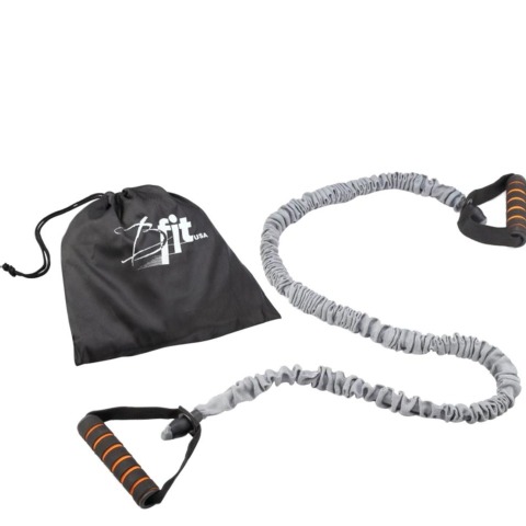 B Fit USA Premium Resistance Band with Nylon Cover and Bag,  Grey  Free Size 