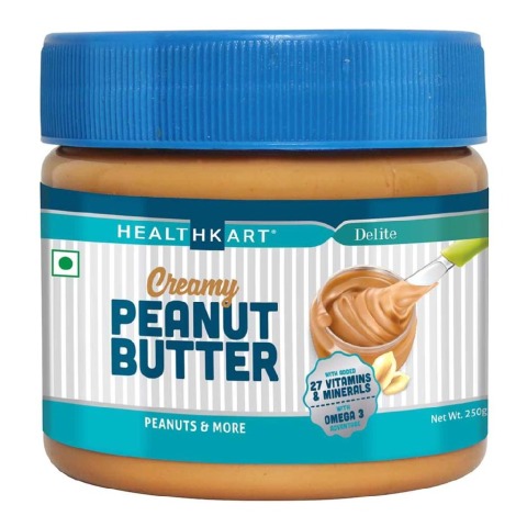 1 - HealthKart Peanut Butter Fortified with Vitamins & Minerals Unsweetened OP,  0.250 kg  Creamy 