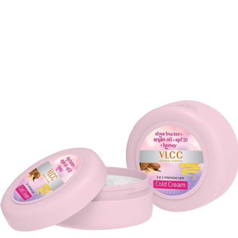 VLCC 3 In 1 Intensive Care Cold Cream,  15 g  Shea Butter + Argan Oil + SPF 20 + Honey 