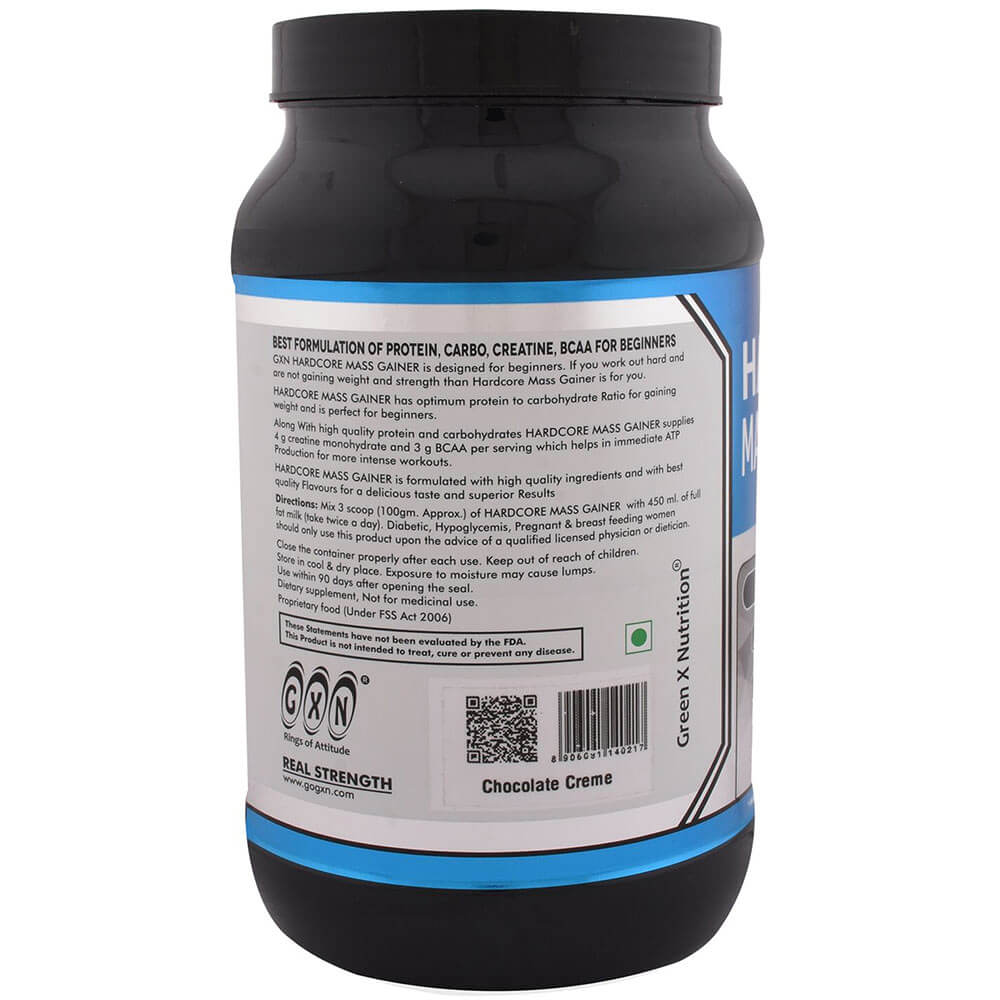 description - GXN Hardcore Mass Gainer,  3 lb  Chocolate Creme 