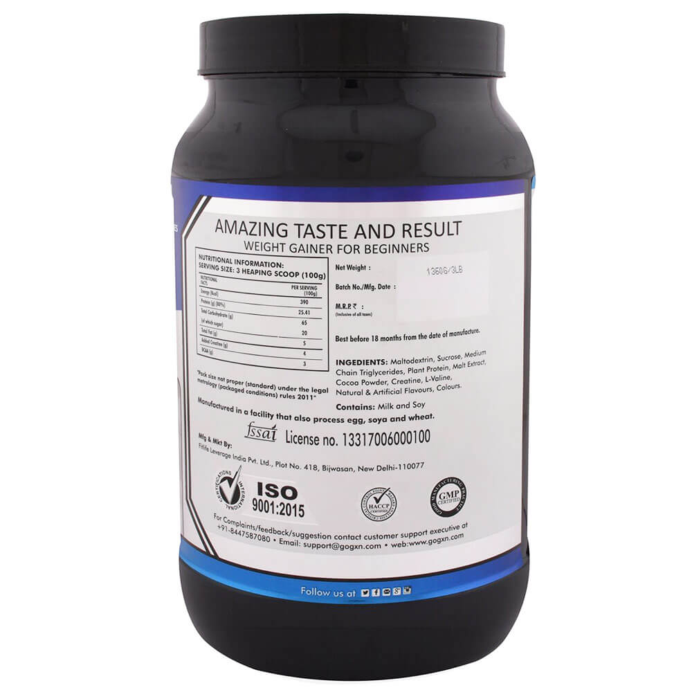 supplementinfo - GXN Hardcore Mass Gainer,  3 lb  Chocolate Creme 