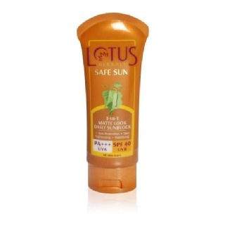 Lotus Herbals Safe Sun 3-in-1 Matte Look Daily Sun Block, 100 G For All Skin