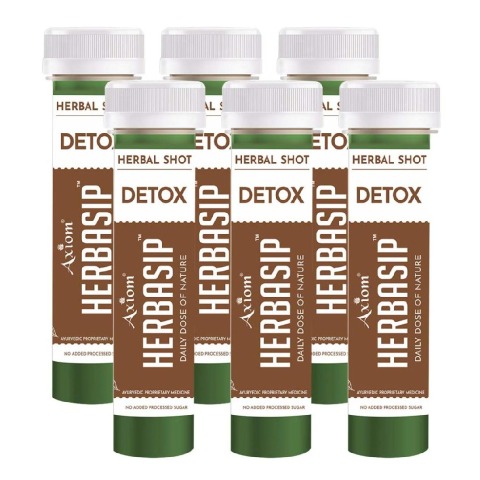 Herbasip Detox Juice Pack of 6 Shots,  Unflavoured  50 ml 