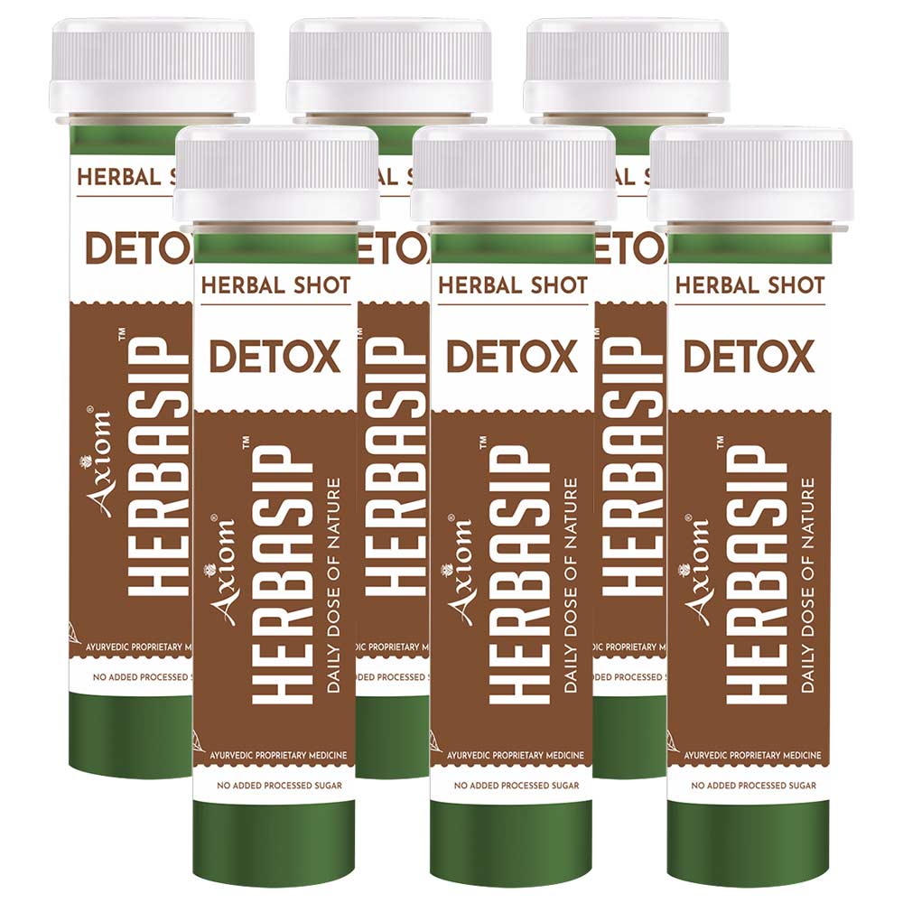 Herbasip Detox Juice Pack of 6 Shots,  Unflavoured  50 ml 