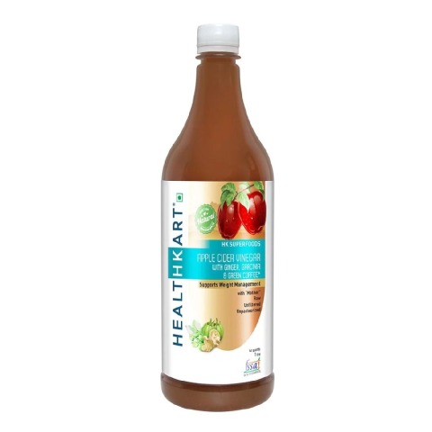 HealthKart Apple Cider Vinegar with Mother NZ, 1 L Ginger, Garcinia & Green Coffee