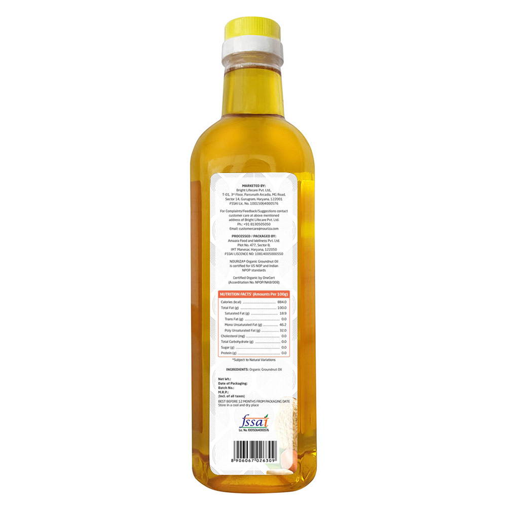3 - Nouriza Cold Pressed Organic Groundnut Oil,  1 L 