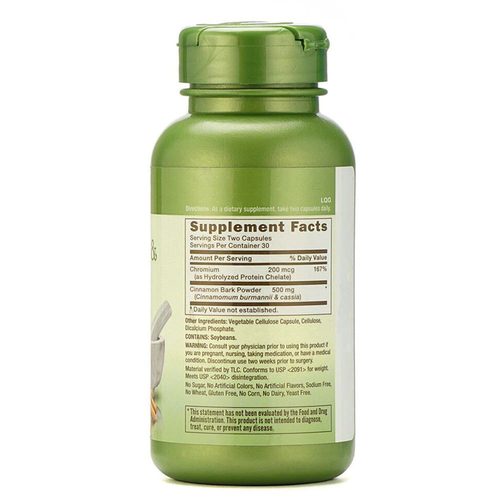 SupplementInfo - GNC Cinnamon & Chromium,  60 capsules 