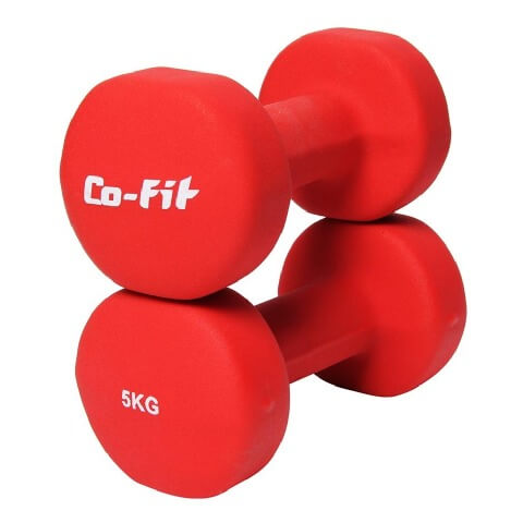 Co-Fit Neoprene Dumbbells,  Red  5 kg 