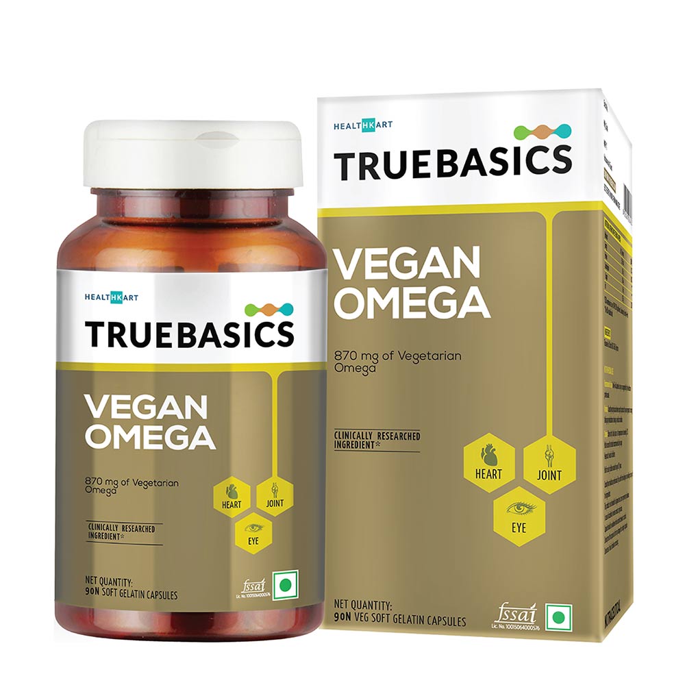 6 - TrueBasics Vegan Omega 870mg of Vegetarian Omega Fatty Acids OP,  90 softgels 