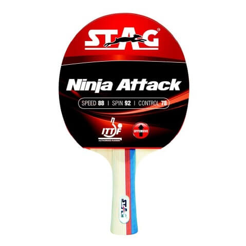 STAG Ninja Attack TT Bat (with I.T.T.F. authorized rubber),  Intermediate 