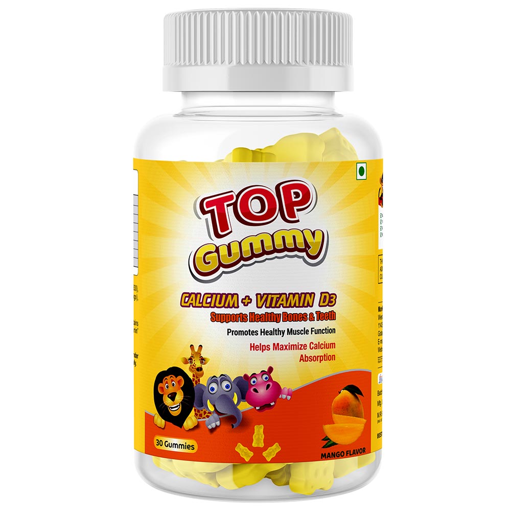 Top Gummy Calcium + Vitamin D3,  30 gummies  Mango 