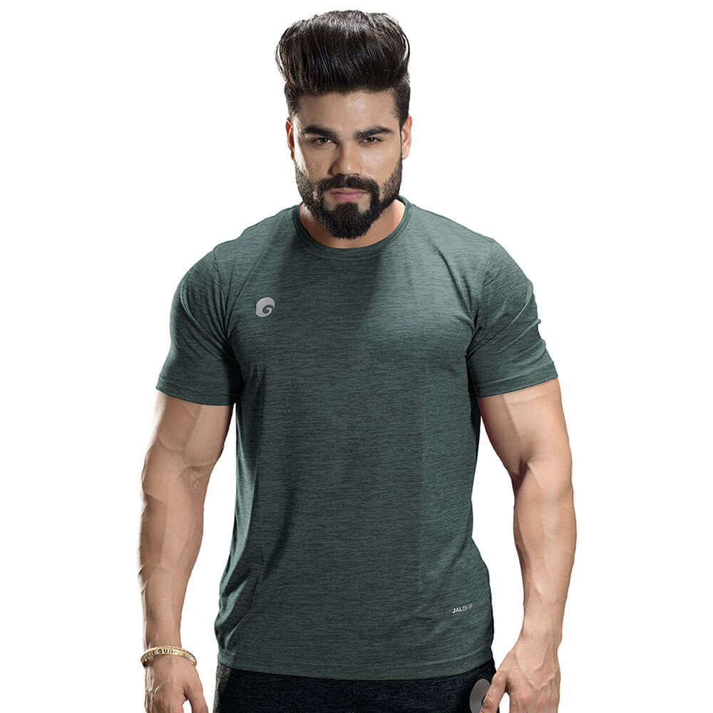 1 - Omtex Gym Polyester T Shirt TS1801,  Green  XL 