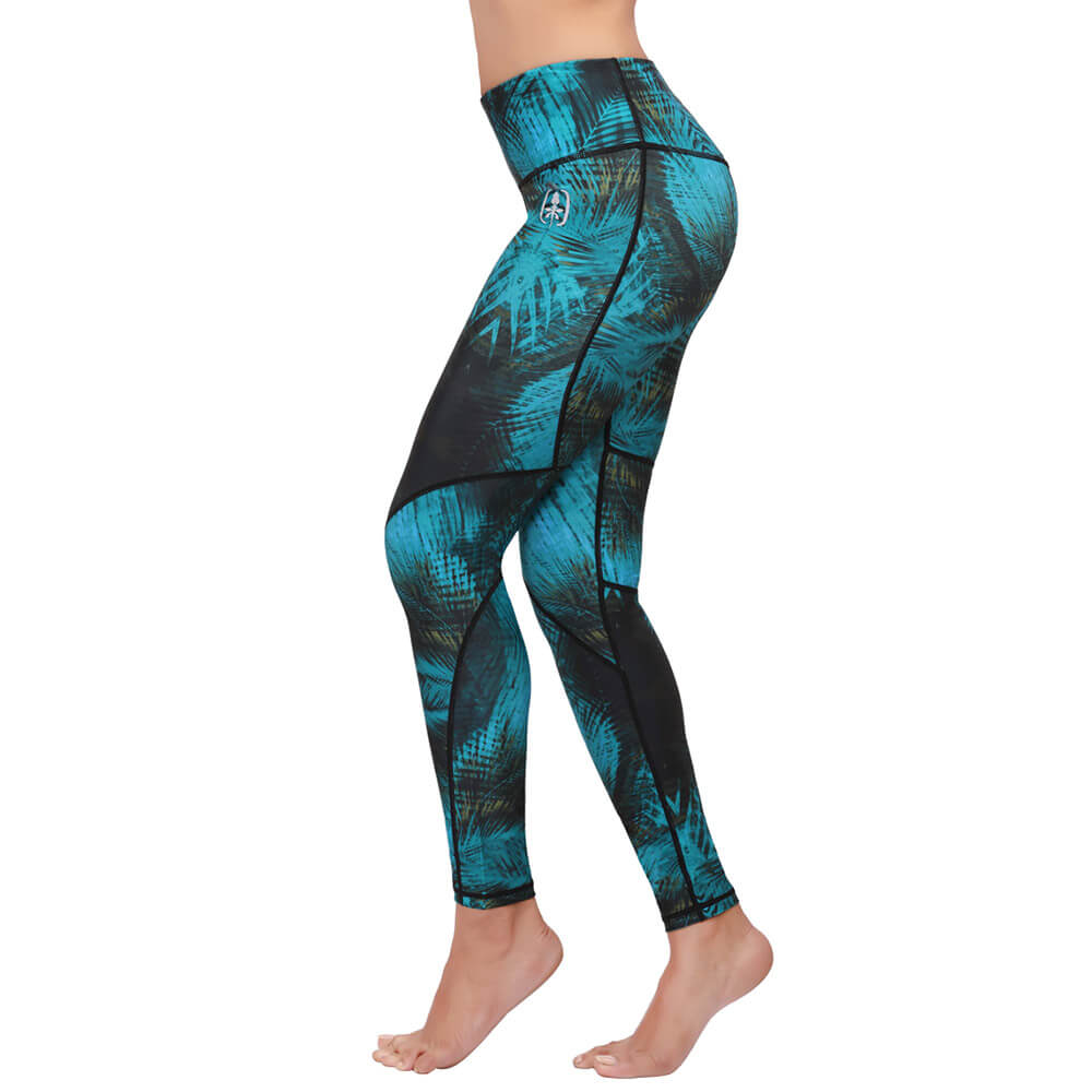 3 - Swee Women's Plain Leggings (SweeAth105),  Turquoise  XXL 