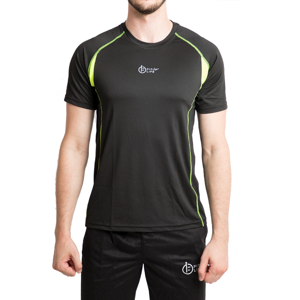 4 - Fitup Life Solid Men Round Neck Reversible T Shirt,  Black  Small 