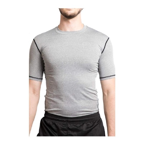 3 - Fitup Life Gym Wear Men Compression Half Sleeve,  Grey  Small 