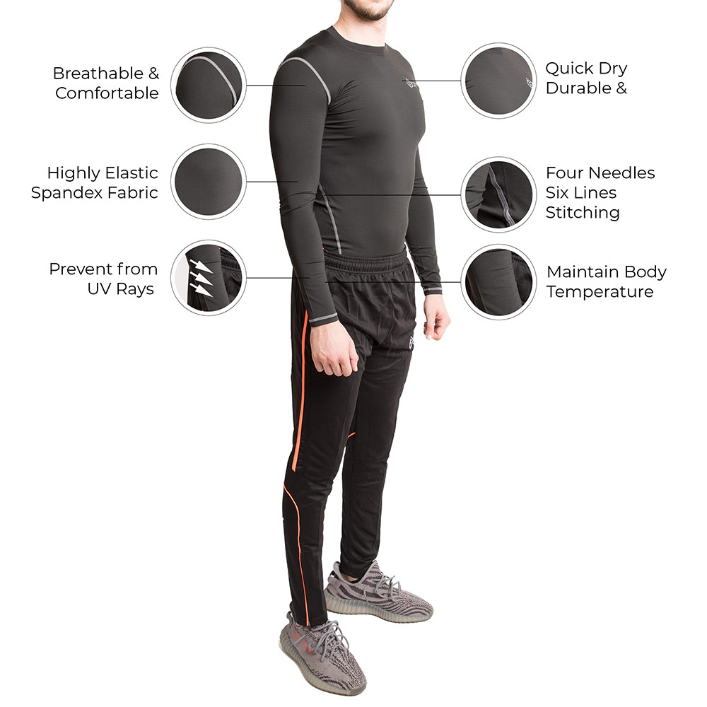 3 - Fitup Life Gym Wear Men Compression Full Sleeve,  Black  Large 