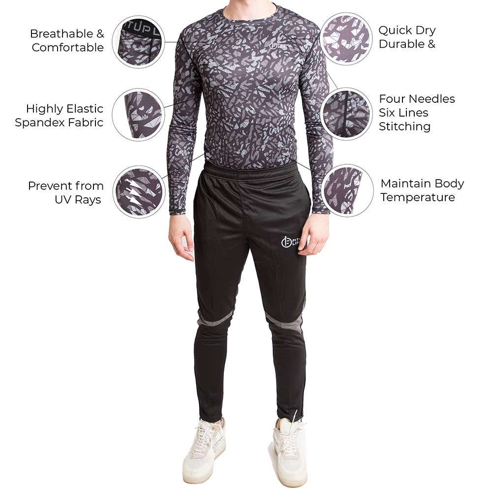 3 - Fitup Life Gym Wear Men Compression Full Sleeve,  Multicolor  XL 