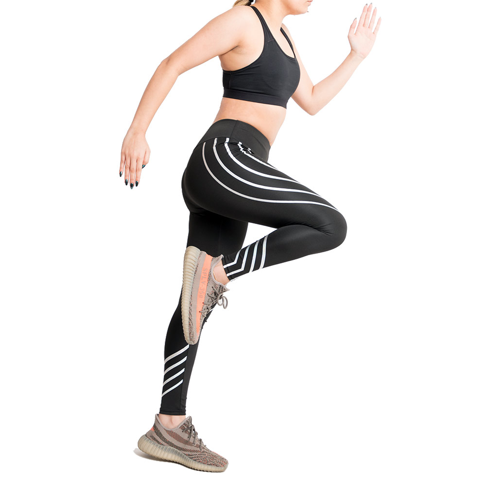 1 - Fitup Life Women Grey Striped Tights,  Black  Medium 