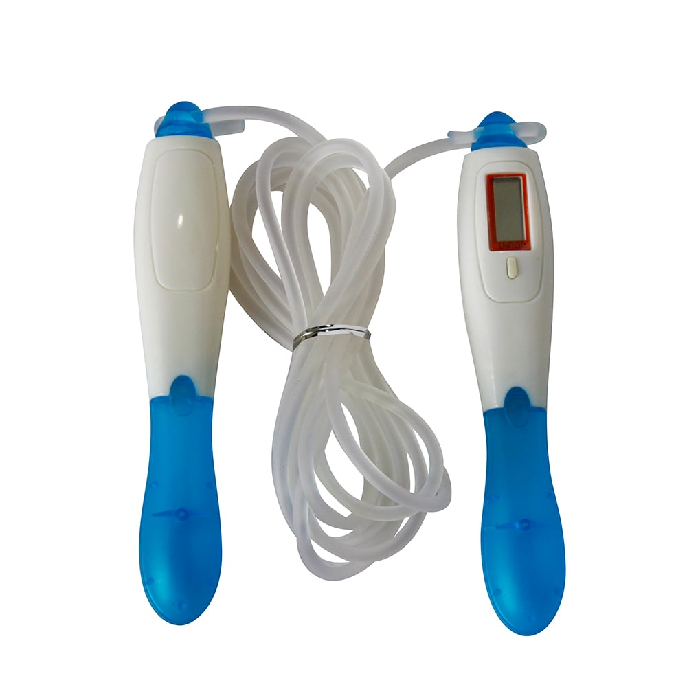 B Fit USA Digital Skipping Rope (3018),  White & Blue  Free Size 