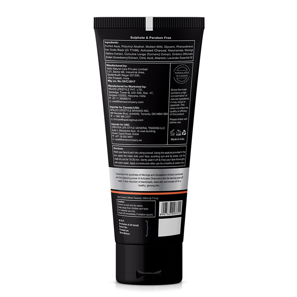 Back - The Man Company Charcoal Peel Off Mask,  100 g  Moringa & Gooseberry 