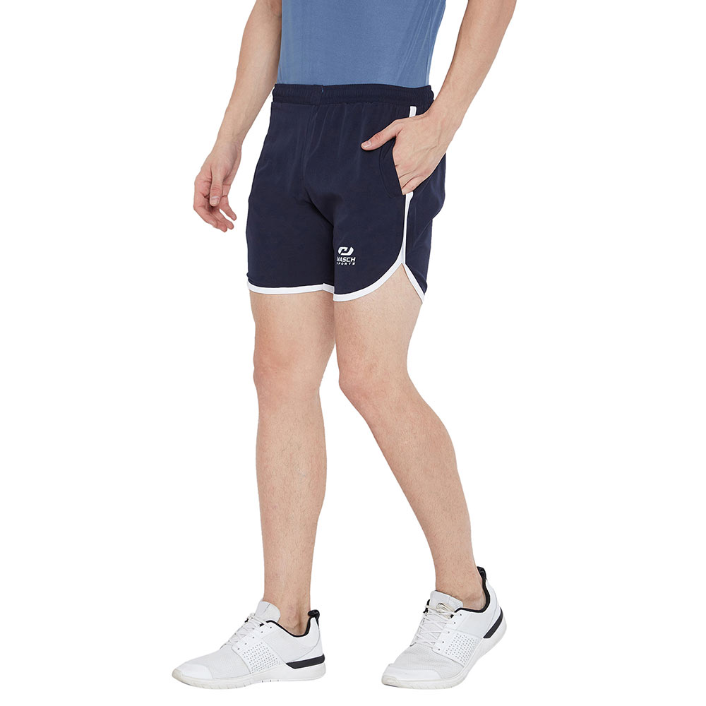 3 - Masch Mens Regular Fit Polyester Running Shorts (MSSH 0618 CS RS NB),  Medium  Navy Blue 