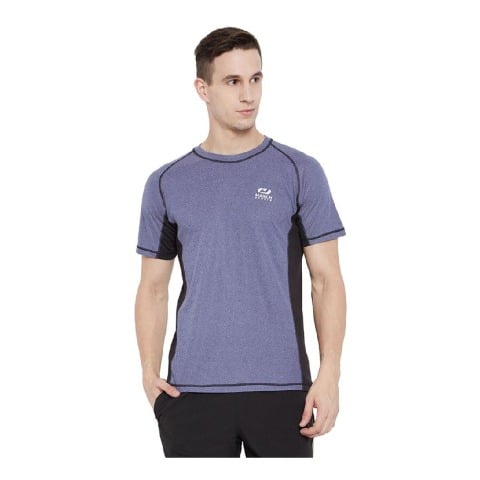 3 - Masch Mens Regular Fit Polyester Active T Shirt (MSTS 0618 HSCS GRNDL FLOCK BLUB),  Blue  XL 