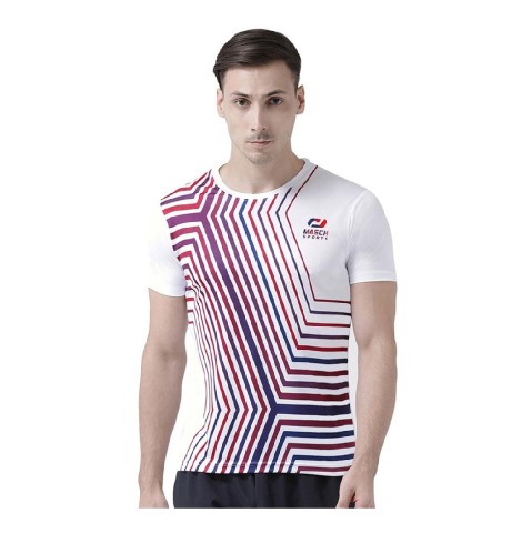 1 - Masch Mens Regular Fit Polyester Active T Shirt (MSTS 0619 HSP INFSL WHT),  White  Medium 