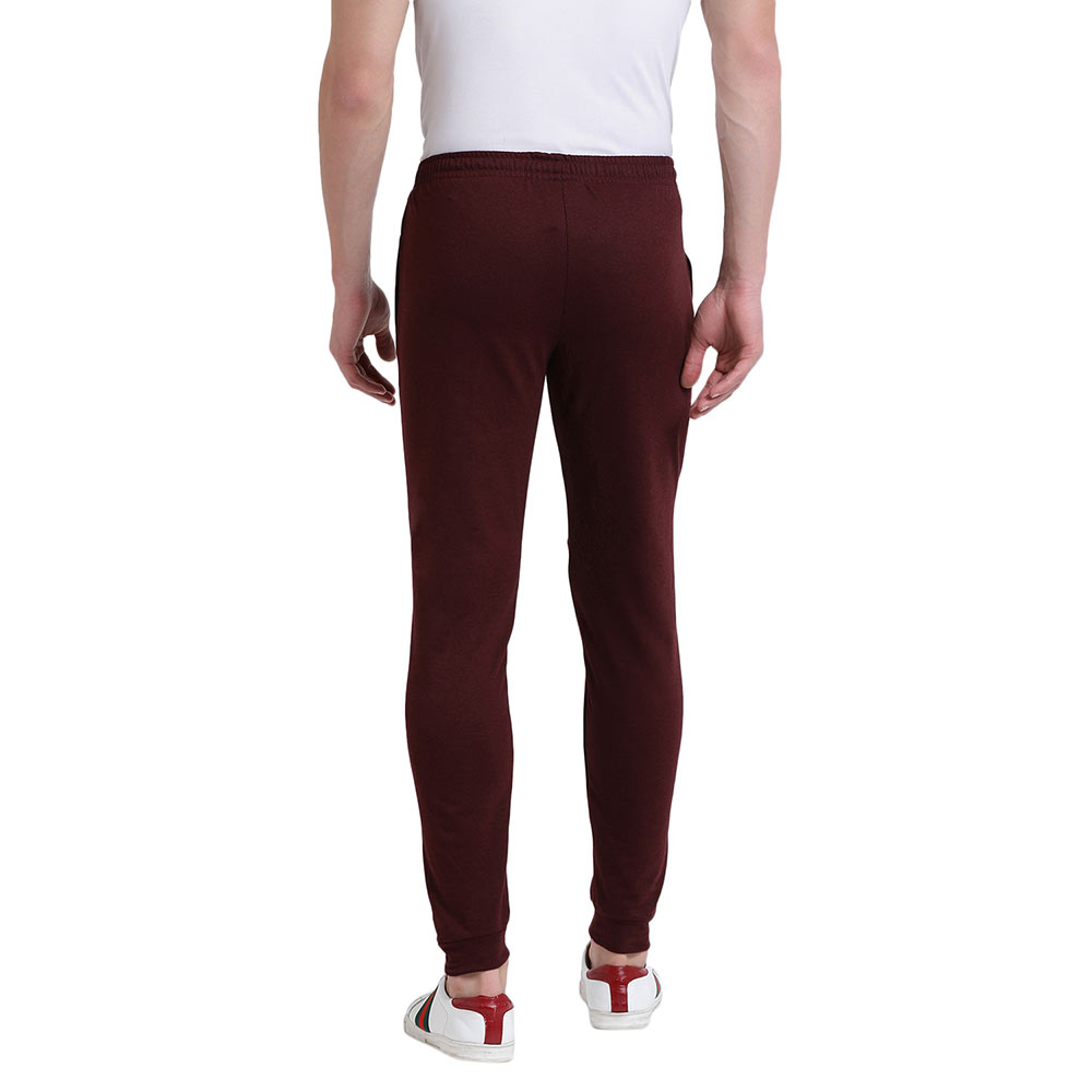 1 - Masch Mens Regular Fit Polyester Cotton Joggers (MSTP 1218 CS FTP CTNMRNB),  Maroon  Large 