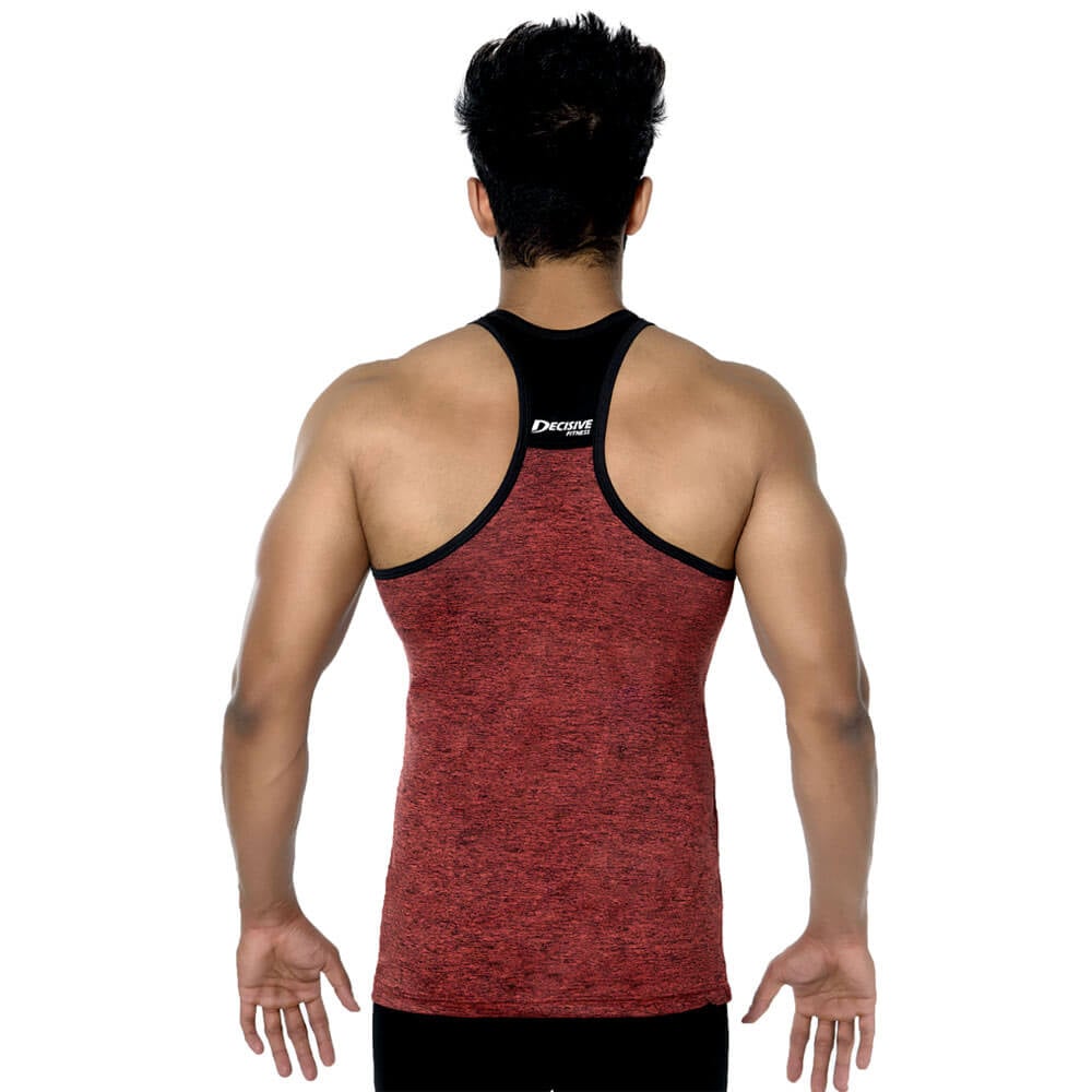 2 - Decisive Fintess 2 Ton Slim Fit Stringer Vest,  Marron  XXL 