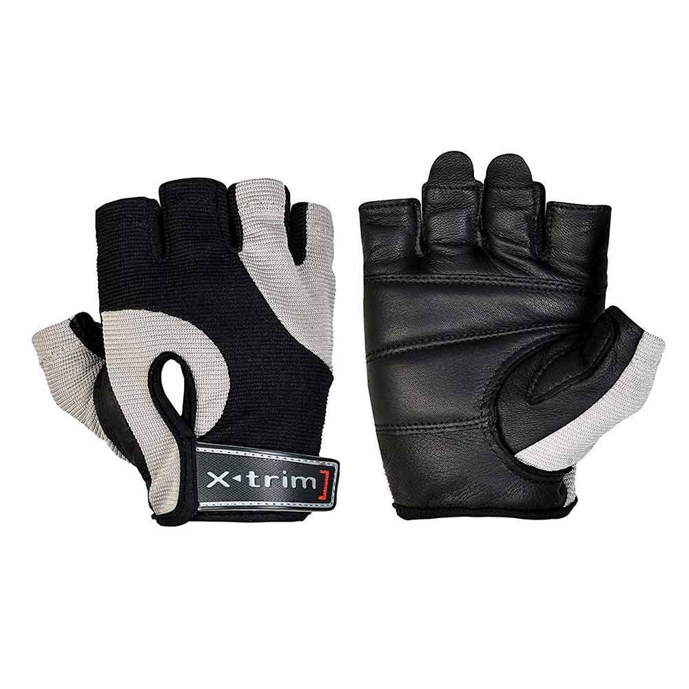 1 - Xtrim Endura Washable Leather Weight Lifting Gloves for Men,  Black & Grey  XL 