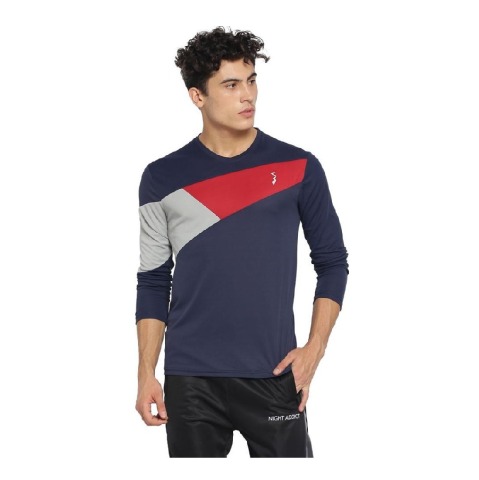 1 - Campus Sutra Solid Men Round or Crew T Shirt,  Blue  Large 