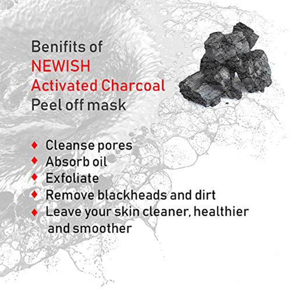 1 - Newish Activated Charcoal Peel Off Mask,  100 g  for All Skin Types 