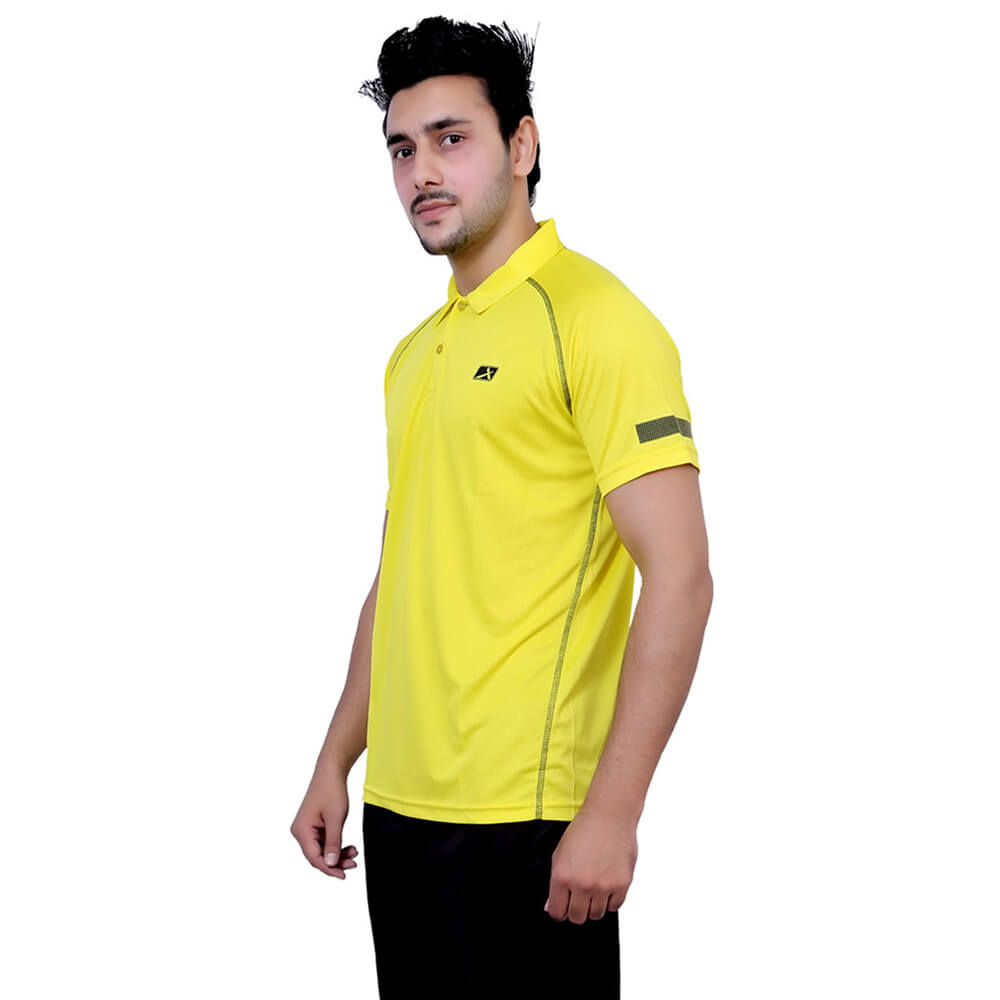 2 - Vector X Men's Polo Neck T Shirt (VTD 550),  Yellow  Medium 