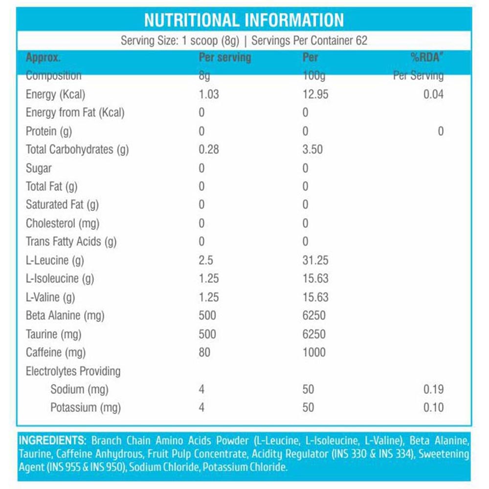 supplement - HealthXP Premium Series Energy BCAA,  1.1 lb  Orange 