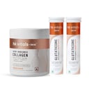 Skin Radiance Collagen 200 g and Glutathione Effervescent with Vitamin C 30 Tabs Combo