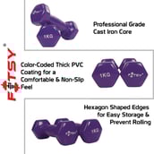 2 - Fitsy Vinyl Dumbles,  Purple  1 kg 