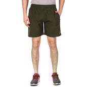 2 - Fitinc N S Lycra Shorts with Both Side Safety Zippered Pockets,  XXL  Mud Green 