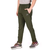 2 - Fitinc N S Polycotton Dryfit Casual Trackpant with Both Side Safety Zipper Pocket,  Mud Green  XXL 