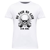 1 - Gym Brute Gym King T Shirt,  White  Medium 