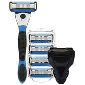 1 - Spruce Shave Club 5X Shaving Razor Kit (5 Blade Razor Pack of 4 Cartridges and Razor Cover)