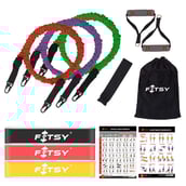 Fitsy Toning Tube and Band Set (AR1886-AR2529),  Multicolor  12 PCS 