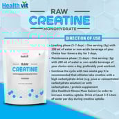 direction - Healthvit Pure Series Raw Creatine Monohydrate Powder,  Unflavoured  0.55 lb 