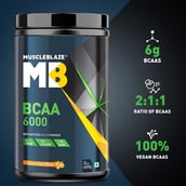 FrontPoints - MuscleBlaze BCAA 6000,  0.88 lb  50 Servings  Tangy Orange 