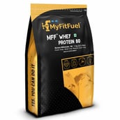 1 - MyFitFuel MFF Whey Protein 80,  2.2 lb  Banana Milkshake 