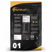 Back - MyFitFuel MFF Whey Protein 80,  4.4 lb  Banana Milkshake 