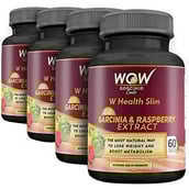 WOW Garcinia & Raspberry Extract (Pack of 4),  240 veggie capsule(s)  Unflavoured 